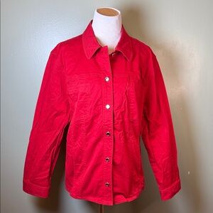 Women's Red Denim style canvas Jacket